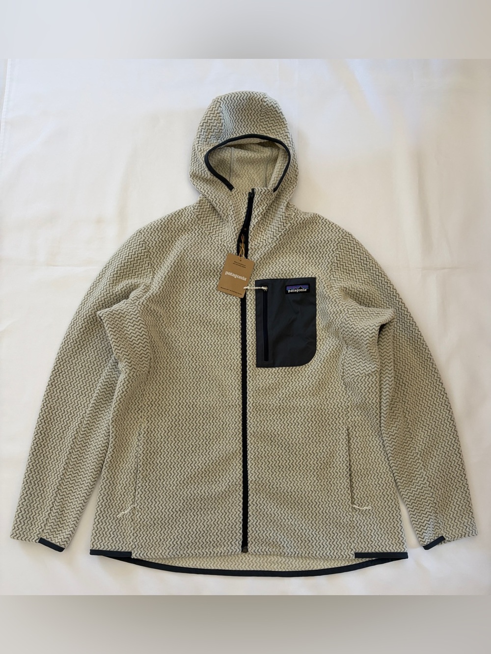 Patagonia Women's Size XL R1 Air Full Zip Hoody WOOL WHITE